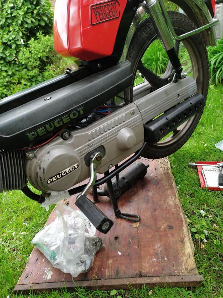 Die Peugeot in Einzelteilen